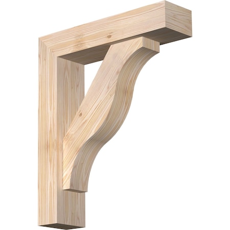 Ekena Millwork Funston Block Smooth Bracket w/ Offset Brace, Douglas Fir, 5 1/2"W x 22"D x 26"H BKT0604X22X26FST05SDF